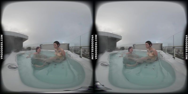 Sammy And Ellah Have Lesbian Sex In A Rooftop Jacuzzi - Image 1